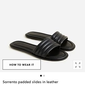 Sorrento padded slides in leather - NEVER WORN